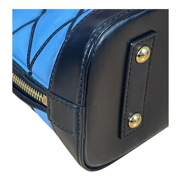 LOUIS VUITTON Alma BB Blue Black Malletage Lambskin Shoulder +BOX DUST BAG LOCK - Picture 6 of 15